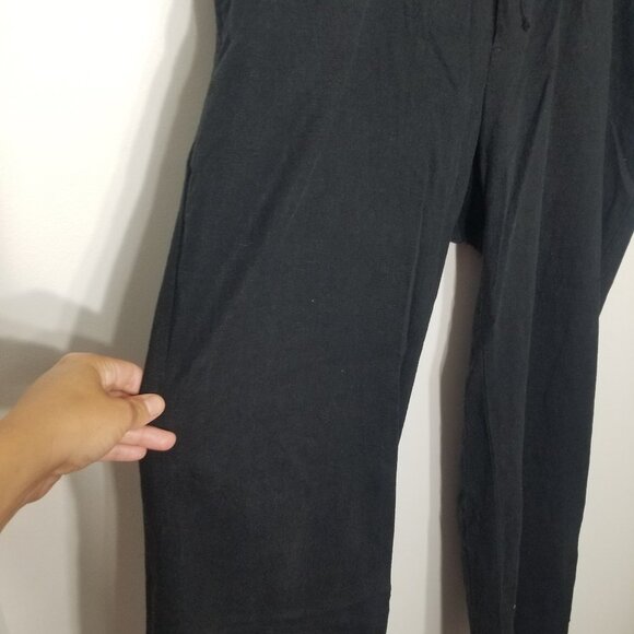 Old Navy Maternity Black Drawstring Linen Blend Wide Legged Pants Pockets XL Mat - Picture 5 of 11